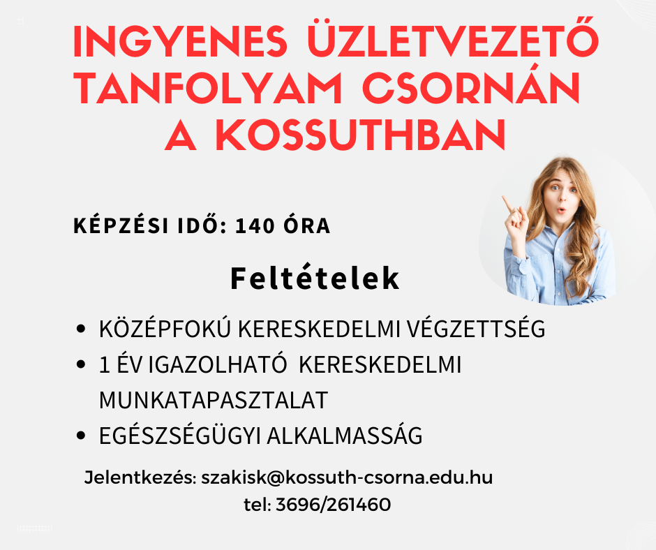 Üzletvezető tanfolyam